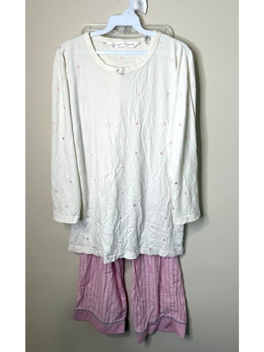 Vintage Y2K Victorias Secret Pajamas 2 Pc Set Pants Shirt Stripes
